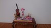 115D-The wooden violin on wooden board