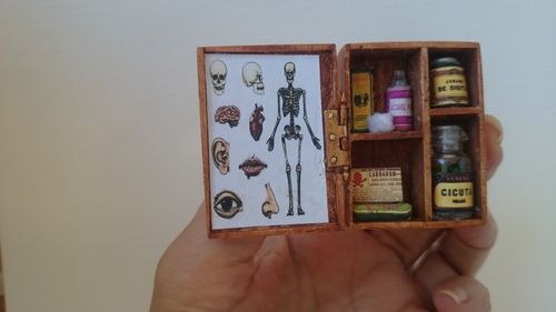 AC126-Small wooden cupboard with medicines