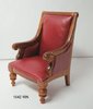 Arm Chair with red Leather Upholstery